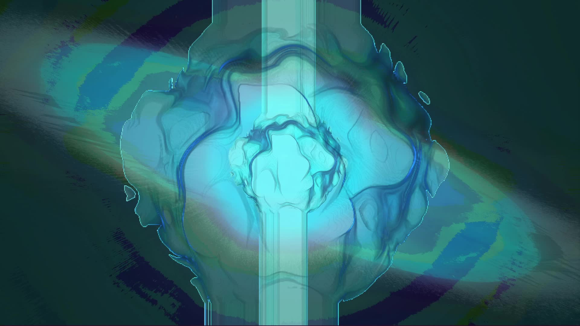 Generated, distorted, blue eye from the goddess of all dimensions