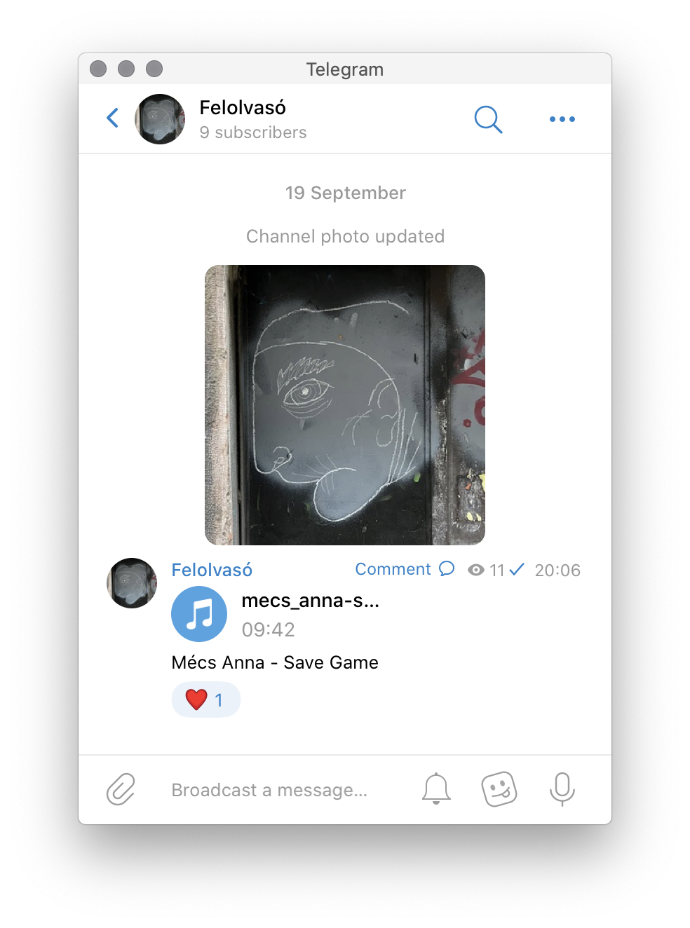 A picture of a Telegram channel