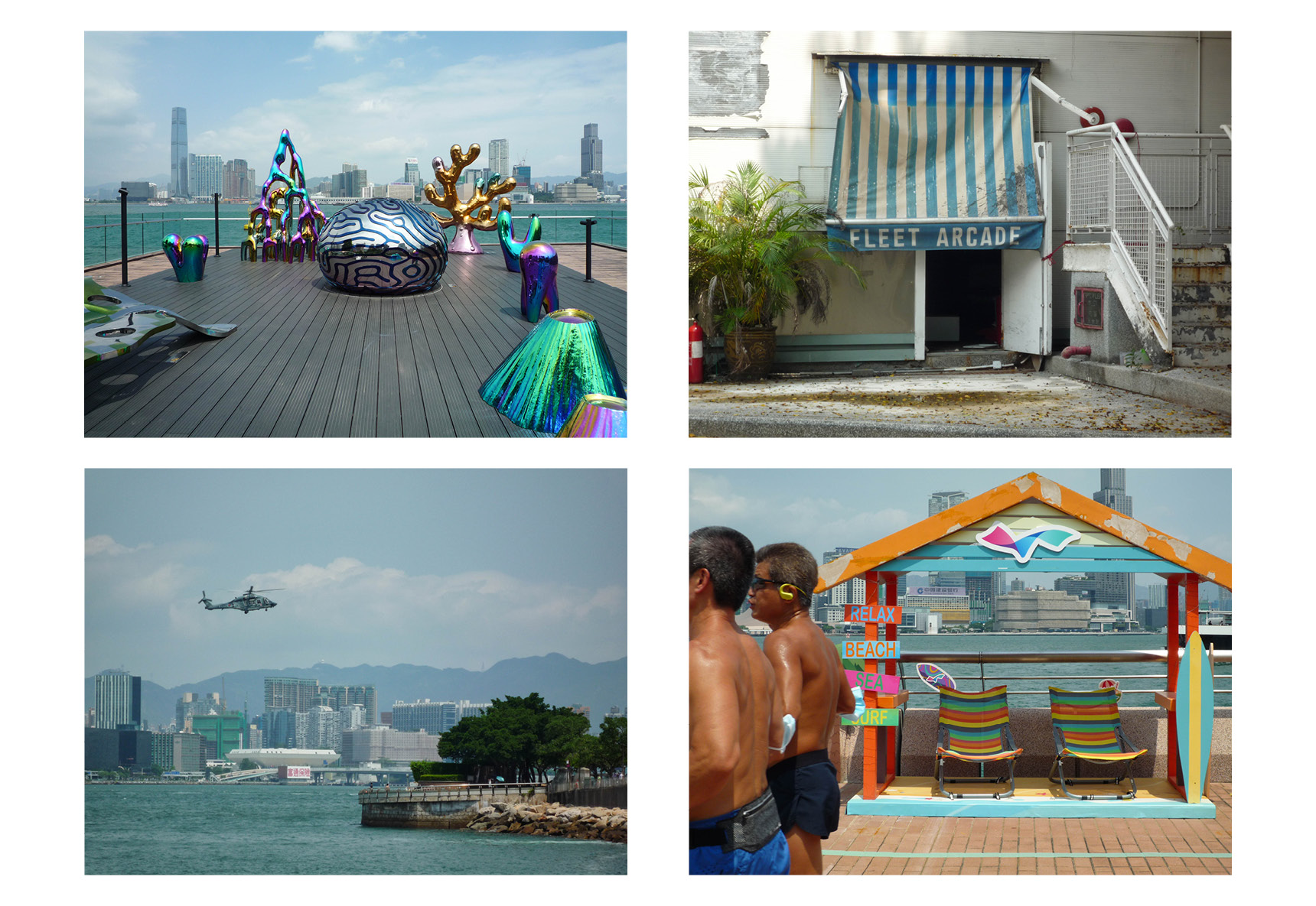Collage of street snaps from Hong Kong Central Promenade