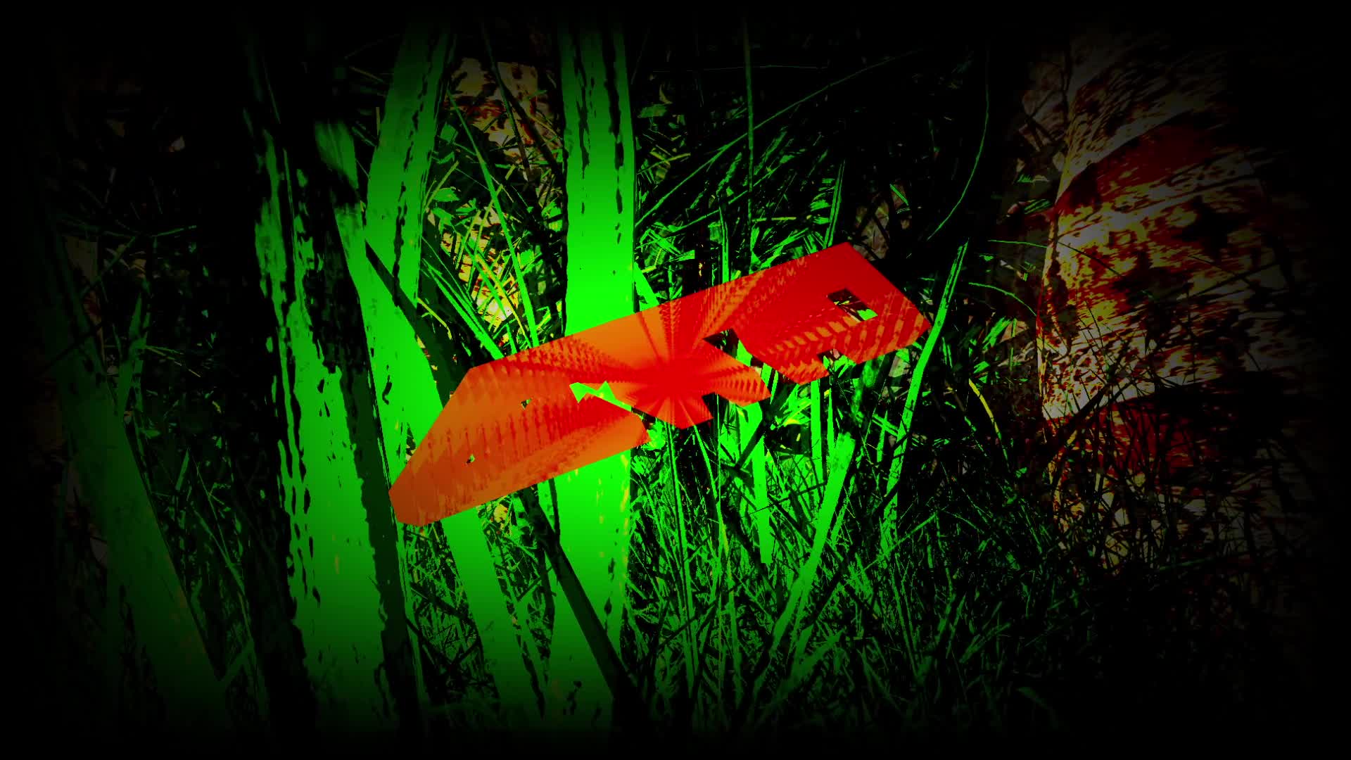A jungle scene in combination with a 3D logo
